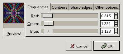 Diffraction Patterns filter options