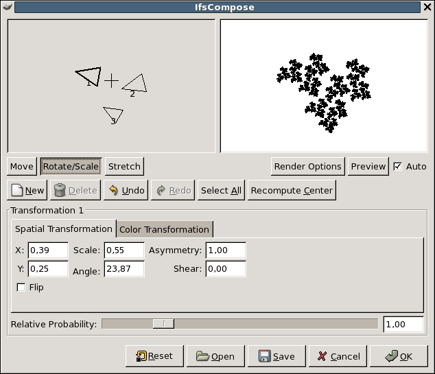 IFS fractal filter options