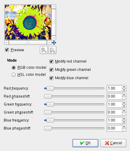Options for the Alien Map filter