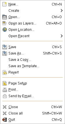 The File menu