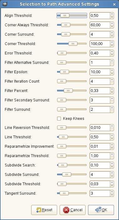 The Advanced Settings dialog window