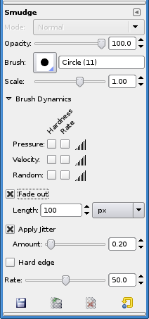 The Smudge tool in Toolbox