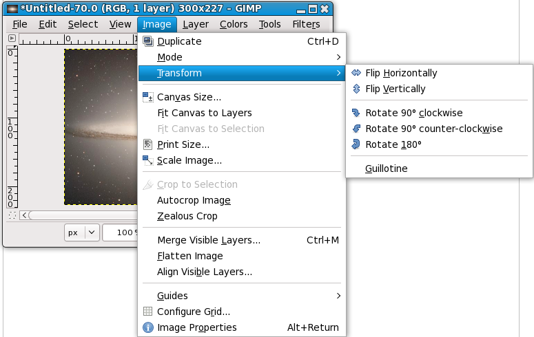 Menu for Rotate An Image