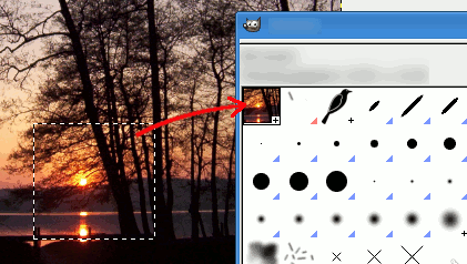 Selection becomes a brush after copying
